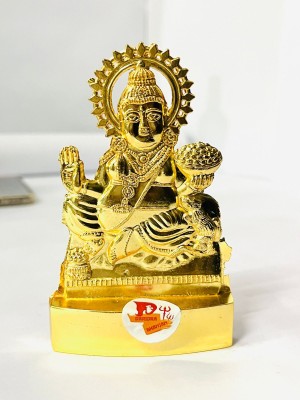 DARIDRA BHANJAN metal Finish Kuber ji Murti,Lord Lakshmi & Kuber Brass Idol Statue, Decorative Showpiece  -  12 cm(Metal, Yellow)