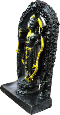 Dev Samagri Lord Ram Lalla Idol, 3D Ayodhya Ramlala Murti, Shree Ram Ji Temple Statue Decorative Showpiece  -  16 cm(Resin, Black)