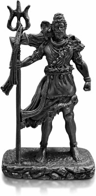 Utkarsh Resin Antique Standing Shiv/Mahadev/Bhole Baba with Trishul Symbol Gifting Idol Decorative Showpiece  -  10 cm(Resin, Black, Grey)