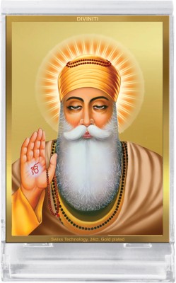 DIVINITI Guru Nanak Ji Idol Photo Frame for Car Dashboard, Table Décor Decorative Showpiece  -  11 cm(Plastic, Multicolor)
