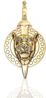 vastu vardan Brass Talwar with Lion Face Design | 10.5 cm Diameter | Brass Idol for Home Decorative Showpiece  -  19 cm(Brass, Gold)