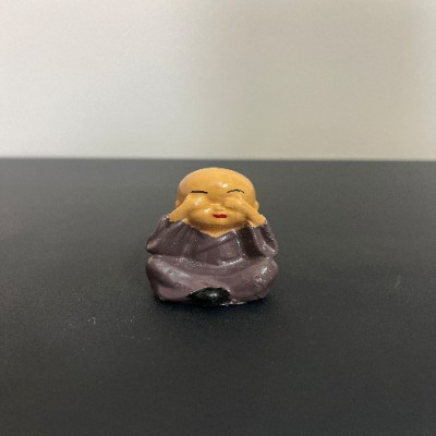 Pragani Arts Little Monk Harmony: Zen Figurines Collection Decorative Showpiece  -  4.5 cm(Polyresin, Purple)