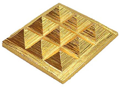 Plus Value Vastu Copper Pyramid Chip Gold Plated Decorative Showpiece  -  18 cm(Copper, Gold)