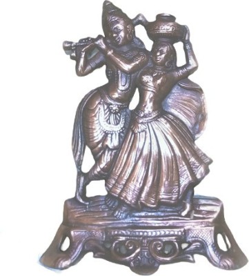 HOIVA 11 inch Brass Radha Krishna Idol for Decor Gift Decorative Showpiece  -  28 cm(Brass, Brown)