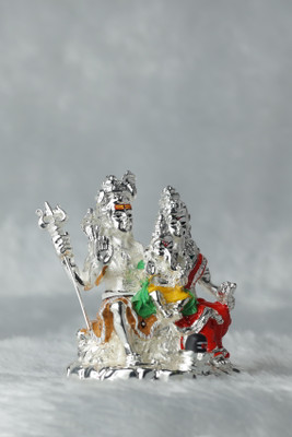 Divya Collection Silver plated Shiv Family Decorative Showpiece  -  8 cm(Silver Plated, Silver)