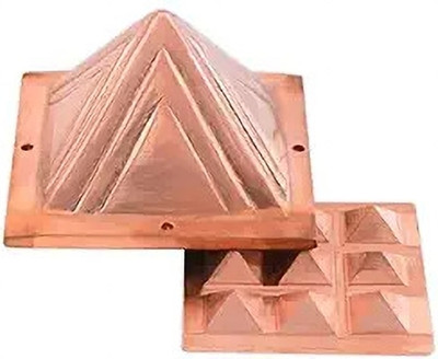 Sambhaav High Grade Vastu Copper Powerful Pyramid in 2 Layer l 3*3 Inches l Set of 2 Decorative Showpiece  -  1 cm(Copper, Brown)