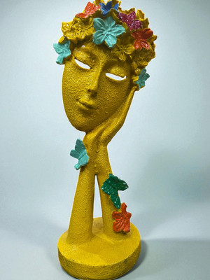 VS Enterprises L/F / Y/ 1 Decorative Showpiece  -  29 cm(Resin, Yellow)