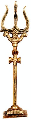 SOMENDRAA TRISUL | GOD IDOL | BRASS| YELLOW - 43CM Decorative Showpiece  -  43 cm(Brass, Yellow)