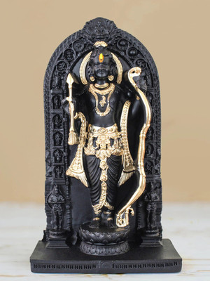 Eva Homes Prabhu Shree Ram Ji Murti Ayodhya Model Murti for Home Mandir Home Office Decorative Showpiece  -  9 cm(Marble, Black, Gold)