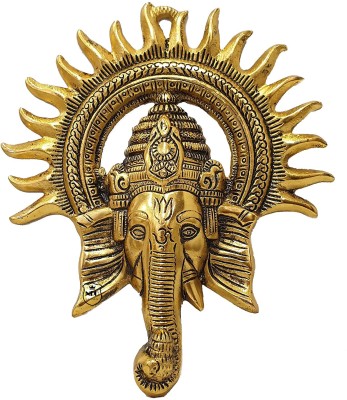 Neo Classic Ganesh Wall Hanging for Wall Decor Beautiful Elegant Ganesha Decorative Showpiece  -  20 cm(Aluminium, Gold)