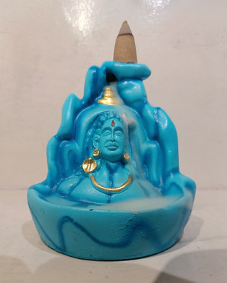 MORATER Adiyogi smoke fountain backflow with 10 Smoke cones. Decorative Showpiece  -  12 cm(Polyresin, Black)