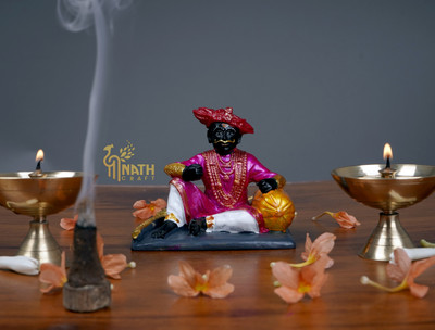 nath enterprises Shri jyotiba Statue Dakkhancha raja Polymarble Idols Decorative Showpiece  -  8 cm(Polyresin, Pink)