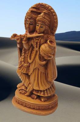 CENTURAADECOR Radha Krishna Statue God Idols for Pooja Room Handmade Home Decorative Showpiece  -  12 cm