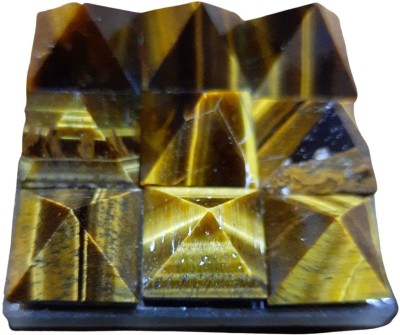 Maitri Export Tiger Eye Navagraha pyramid Decorative Showpiece  -  5 cm(Crystal, Brown)