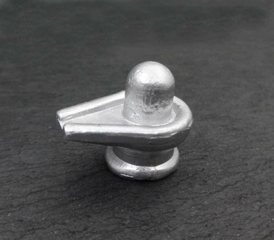 Sitare 23.5 grams Pure Mercury Parad Shivling Decorative Showpiece  -  1.8 cm(Silver Plated, Grey)