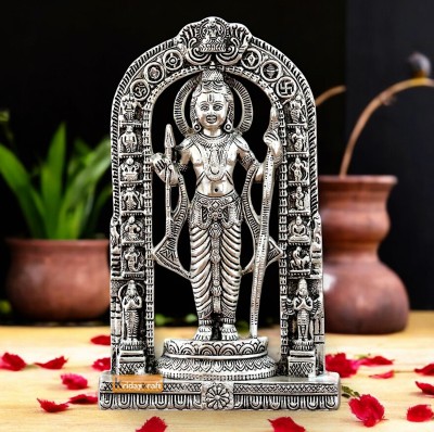 KridayKraft Ayodhyawasi Shree Ram Lalla Murti/God Idols/Ayodha's Shree Ram Statue Decorative Showpiece  -  27 cm(Aluminium, Silver)