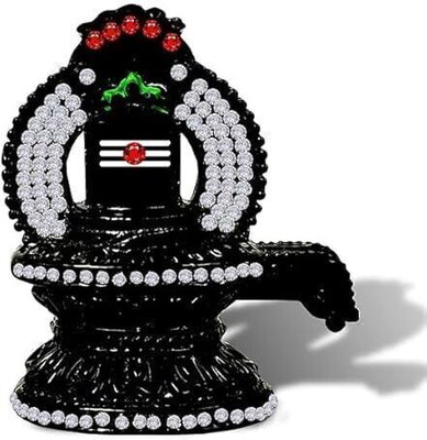 KAPRAK Lord Shiva Shivalingam For Car Dashborad Decorative Showpiece  -  5 cm(Metal, Black)