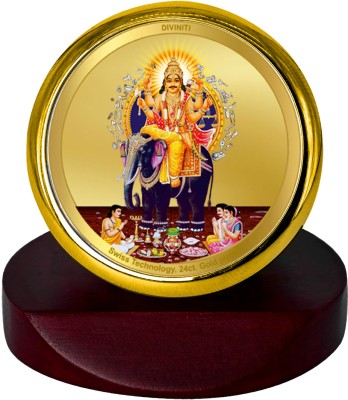 DIVINITI Vishwakarma Ji God Idol PhotoFrame & CarDashboard|MCF 1C Gld 24K GoldPlated Foil Decorative Showpiece  -  11 cm(Metal, Gold)