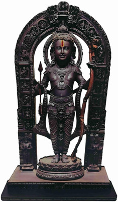 NAVYAKSH Shree Ram Lalla statue in Ayodhya Mandir Decorative Showpiece  -  20 cm(Resin, Black)
