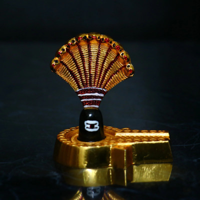 SBBCO Metal Shivling / Shiva Statue For Home And Office Decorative Showpiece  -  7 cm(Metal, Gold)
