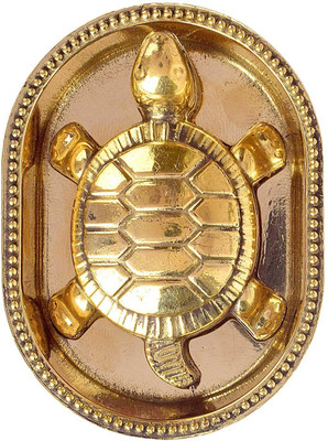 SMDE 0.5 - 1 INCH Brass Turtle Plate Decorative Showpiece Brass Table Diya Decorative Showpiece  -  3 cm(Brass, Gold)