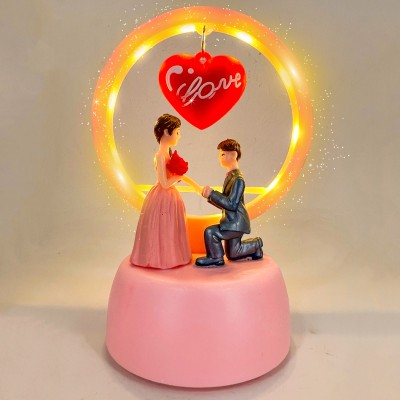 Elegant Lifestyle Love Couple Statue for Home Decor, Anniversary, B'day Valentine's Gift for Gf/Bf Decorative Showpiece  -  14 cm(Polyresin, Pink)