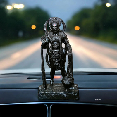D K MART Small Hanuman Idol For Car Dashboard, Pooja Place or Office Table Decorative Showpiece  -  12 cm(Resin, Black)