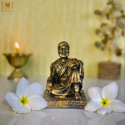 hr enterprises (SM 101 A.Gold) Chhatrapati Shivaji Maharaj Idol,Home & Office Decor,Gifting Decorative Showpiece  -  9 cm(Polyresin, Gold)