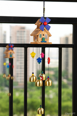 GIFT VIBE WALL HANGING SHOWPIECE HUT WINDCHIME GIFT DIWLAI VALENTINE EVIL EYE HANGING Decorative Showpiece  -  15 cm(Wood, Multicolor)