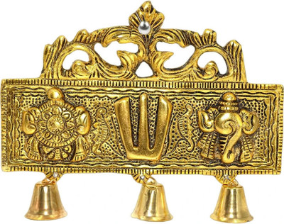 ETANSOKFFT Gold Plated Shankh Chakra Tilak for Home Decoration Positive Envirnment Decorative Showpiece  -  15.5 cm(Metal, Gold)