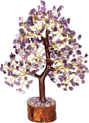 vastu vardan Vastu Crystal Amethyst Tree (600 Beads) Feng Shui & Vastu Healing Tree Decorative Showpiece  -  26 cm(Crystal, Purple)