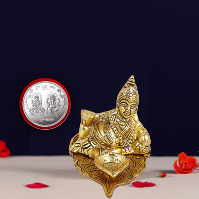 NOKTUS Brass (Pack of 2) Table Diya Set(Height: 3.5 inch)