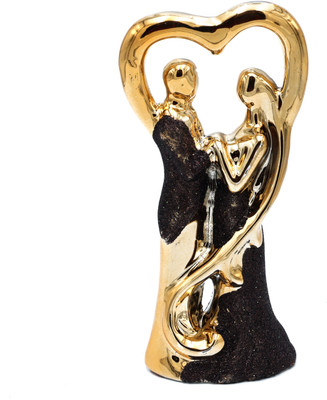 Decor Nest Heart Couple Showpiece Gift Decorative Showpiece  -  13 cm(Polyresin, Multicolor)