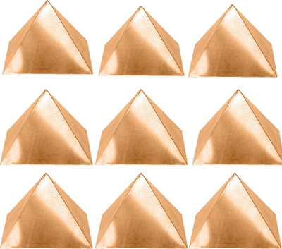 vastu vardan Vastu Copper Plain Hollow Pyramid 3 Inch (Pack Of 9) Boost Positive Energy Decorative Showpiece  -  7.62 cm(Copper, Copper)