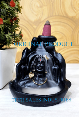 Adiyogi Smoke Fountain 02 10 cm Handicraft & Artifact Showpiece(Polyresin, Black)