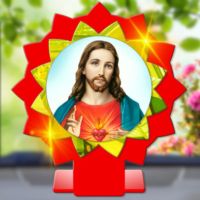 GiftsRange Jesus Christ Messiah Savior Son of God Car Dashboard Idol Decorative Showpiece  -  11 cm(Plastic, Multicolor)