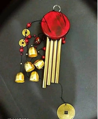 WINDCHIMES Lucky Wind Chimes Metal Church Bell Outdoor Indoor Garden Decor Balcony officer Decorative Showpiece  -  25 cm(Metal, Brown)