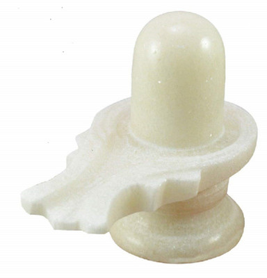 RATAN BAZAAR shiv lingam ,white stone Decorative Showpiece  -  7 cm(Marble, White)