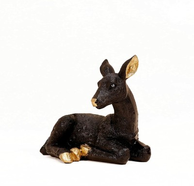 woodsala Deer/Oryx Antique Gift Collectible Figurines for Home & Living Decor Handicraft Decorative Showpiece  -  12.7 cm(Fiber, Black)