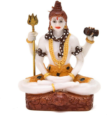 Sonkesh Shiv Ji Murti for Pooja Room Figrune Idol Mahadev Sclupture Decorative Showpiece  -  7.6 cm(Polyresin, Yellow)