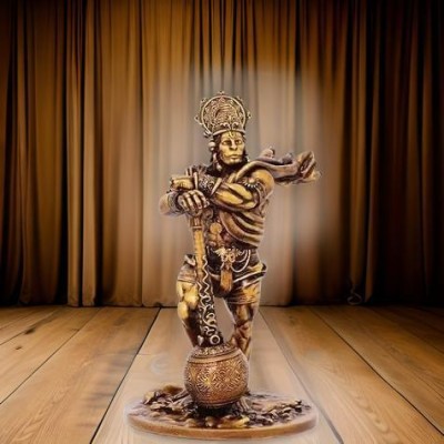 EliteTouch Car Dashboard Resin Bahubali Hanuman Idol Home Décor Item Hanuman Murti Statue Decorative Showpiece  -  9 cm(Polyresin, Brown)