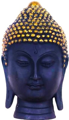 GALAXIAN Black Buddha Head Statue Decorative Showpiece  -  10 cm(Clay, Brown, Light Blue, Silver, Red, White, Yellow, Black)