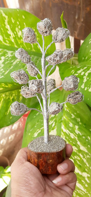 ABABILCRYSTAL PYRITE CLUSTER TREE Decorative Showpiece  -  15 cm(Crystal, Gold)