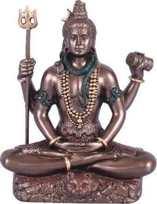 kakajiji Handicraft Bronze Shiva Statue for Home & Office Temple Decorative Showpiece  -  9 cm(Bronze, Copper)