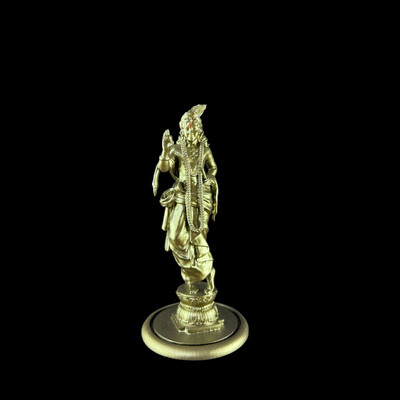 CRAFTVISIONS Lord Krishna idol for Car Dashboard | Bal Krishna idol murti for car dashboard | Decorative Showpiece  -  12 cm(Polyresin, Gold)