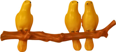 Flipkart SmartBuy Graceful Resin Wall Hanging Bird Showpiece home decor gift livingroom decoration Decorative Showpiece  -  14.5 cm(Polyresin, Brown, Yellow)