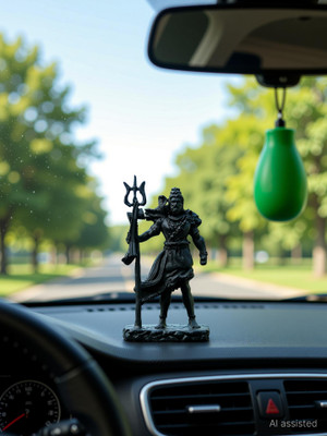 ZenCrafts Premium Shiva Statue for Car Dashboard,Good Luck Gift for Home Decor Decorative Showpiece  -  11.5 cm(Resin, Black)