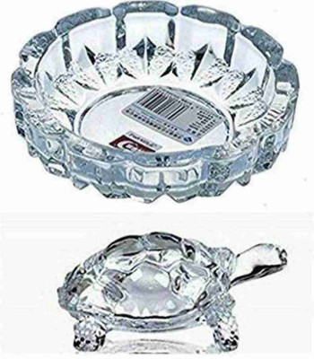 am group Crystal Tortoise with Beautiful Plate Decorative Showpiece  -  4 cm(Crystal, Clear)