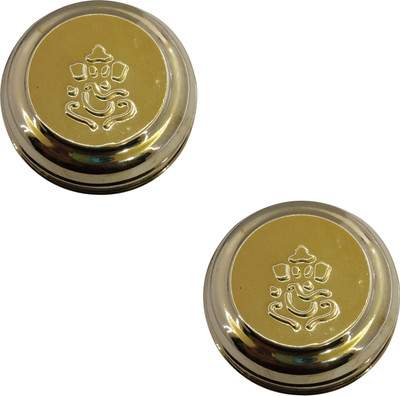 Craft World Brass Utility Container  - 100 ml(Pack of 2, Gold)