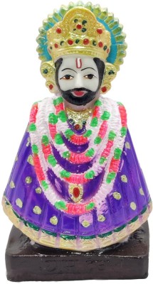 G LOOKS Lord Khatu Shyam Statue/ Shyam Baba Marble Dust Idol 6 Inch for Temple (Purple) Decorative Showpiece  -  16 cm(Polyresin, Purple)